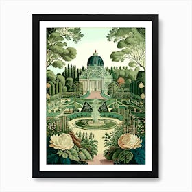 Park Of The Palace Of Versailles, France Vintage Botanical Art Print