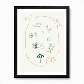 Amalfi Doodles Art Print