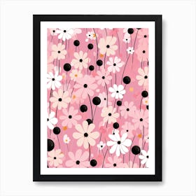 Daisy Pattern Flowers 1 Art Print