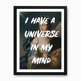 Universe In My Mind Navy & Cream Office Art Print