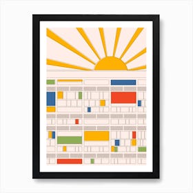 Cite Radieuse Corbusier Beige & Yellow Poster