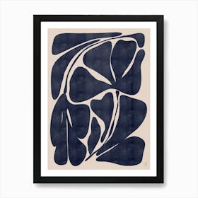 Dark Blue Abstract Art Print