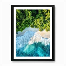 Aerial View Of A Tropical Beach 9 Art Print