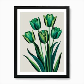 Green Tulips Art Print