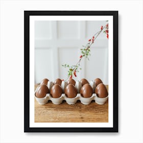 Chocolate Eggs In A Carton Art Print