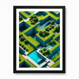 3d Maze Art Print