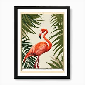 Greater Flamingo Ra Lagartos Yucatan Mexico Tropical Illustration 3 Poster Art Print