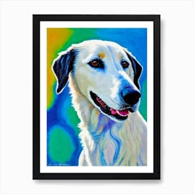 Borzoi Fauvist Style Dog Art Print