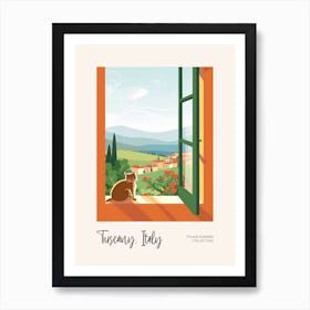 Tuscany Cat On A Window 3 Italian Summer Collection Art Print