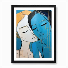 Two Women Hugging Art Print