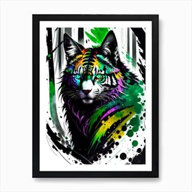 Colorful Tiger 3 Art Print