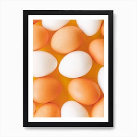 Eggs On A Yellow Background Art Print