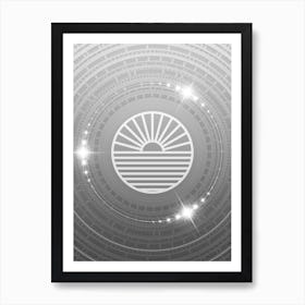 Geometric Glyph in White and Silver with Sparkle Array n.0202 Art Print