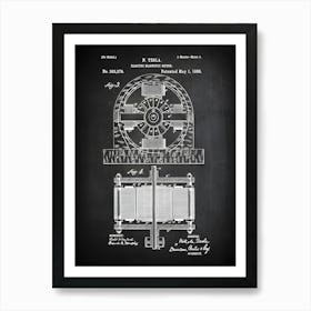 Electro Magnetic Motor By Tesla 1988 Nikola Tesla Motor Tesla Patent Sheet 2 Tesla Motor Patent Tesla Blue Print Tesla Art Te279 21 Art Print