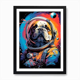 Bulldog Astronaut 1 Art Print