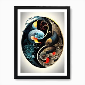 Fish Ying And 1, Yang Illustration Art Print