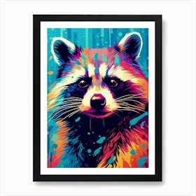 Raccoon Colourful 2 Art Print