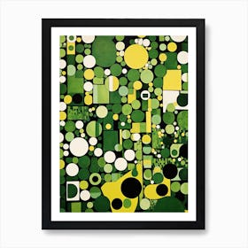 Green Cubist Symphony Art Print