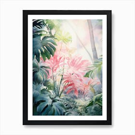 Watercolor Painting Of Anse Cocos, La Digue Seychelles 1 Art Print