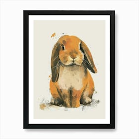 Holland Lop Rabbit Nursery Illustration 2 Art Print