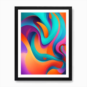 Abstract Colorful Waves Vertical Composition 66 Art Print