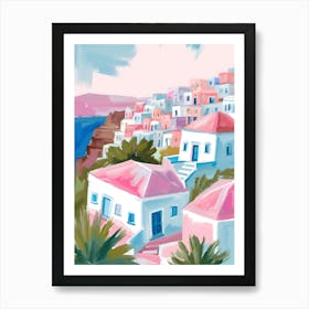 Santorini abstract painting Art Print