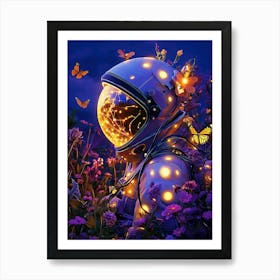 Night Sky With Butterflies Art Print