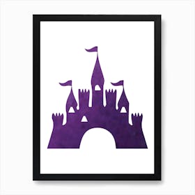 Purple Watercolour Castle Art Print