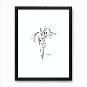 January Snowdrop Birth Flower 1 Art Print