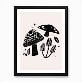 Abstract Mushrooms    Art Print