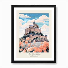 Mont Saint Michel   Normandy, France   Cute Botanical Illustration Travel 2 Poster Art Print