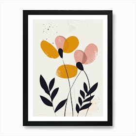 Indianapolis Flower Market Boho Minimalist Style Art Print