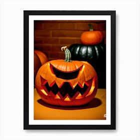 Halloween Pumpkin Carving 1 Art Print