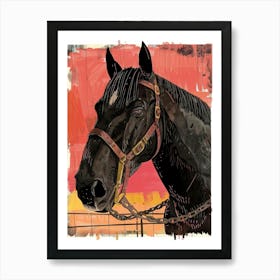 Black Horse Art Print