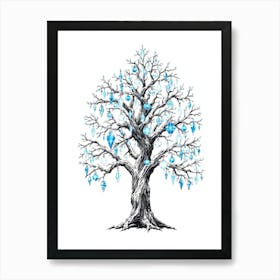 Christmas Tree With Ornaments Art Print