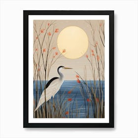 Bird Illustration Great Blue Heron 4 Art Print