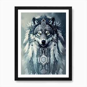 Indian Wolf Art Print by Noctarius - Fy