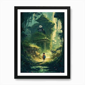 Panda Bear In The Forest 3 Art Print