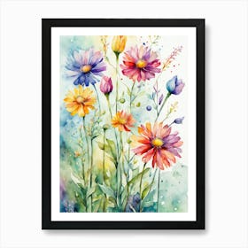 Watercolor Flowers 14 Art Print