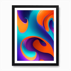 Abstract Colorful Waves Vertical Composition 11 Art Print