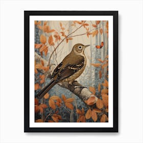 Dark And Moody Botanical Hermit Thrush 3 Art Print