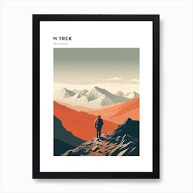 W Trek Chile Hiking Trail Landscape Poster Art Print