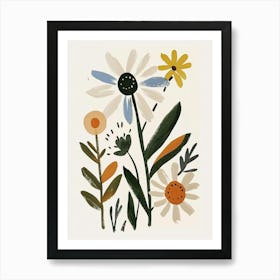 Painted Florals Oxeye Daisy 1 Art Print