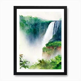 Jog Falls, India Water Colour  (1) Art Print