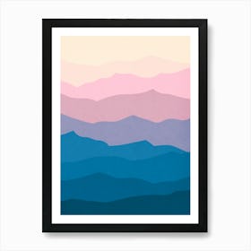 Watercolor sunset landscape 36 Art Print