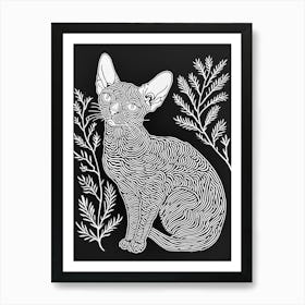 Selkirk Rex Cat Minimalist Illustration 3 Art Print