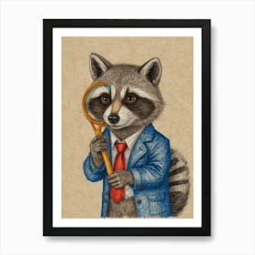 Detective Raccoon Art Print