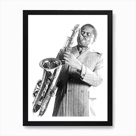 Stanley Turrentine Saxophonist Line Art Illustration Poster