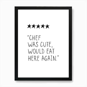 Food Review Black Print Art Print