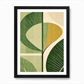 green sage abstract bohemian art Art Print
